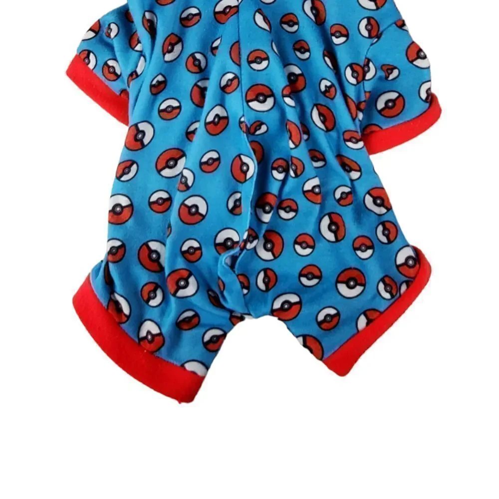 Build A Bear Pokemon Eevee Pokeball Hooded Sleeper Outfit Blue Pajamas Clothes